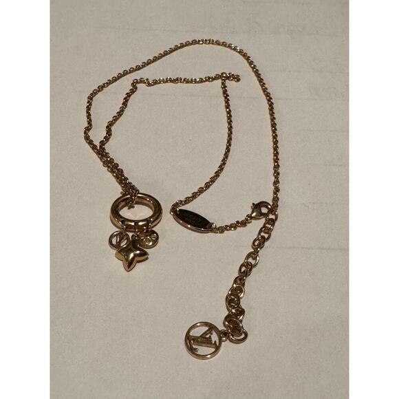 Louis Vuitton Blooming Strass Gold Plated Pendant Necklace 10" drop - Picture 3 of 7